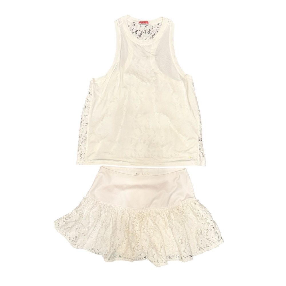 Kate Spade White Lace Skort & Tank Set Size Small Tennis Flirty Sporty Preppy